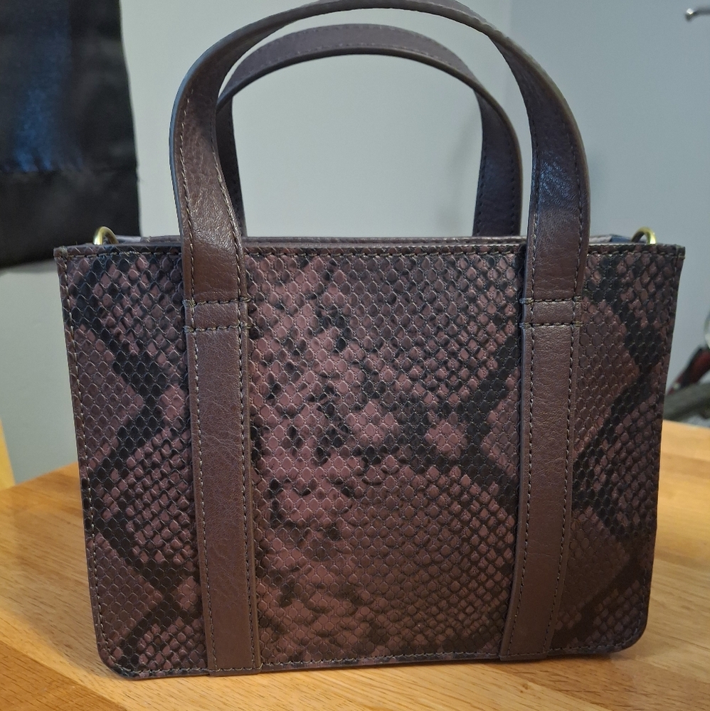 Fossil Maisie Mini Satchel Snake Print Crossbody Tote/Purse - Picture 2 of 15